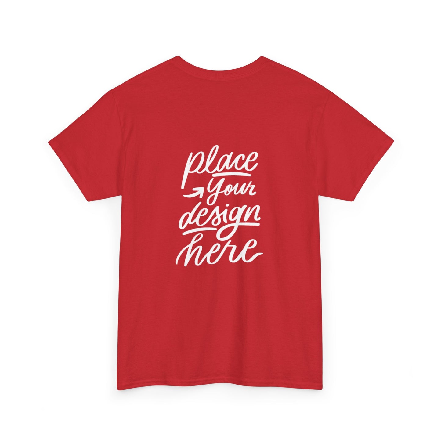 Classic White Tee — Placeholder "Place Your Design Here" Mockup T-Shirt