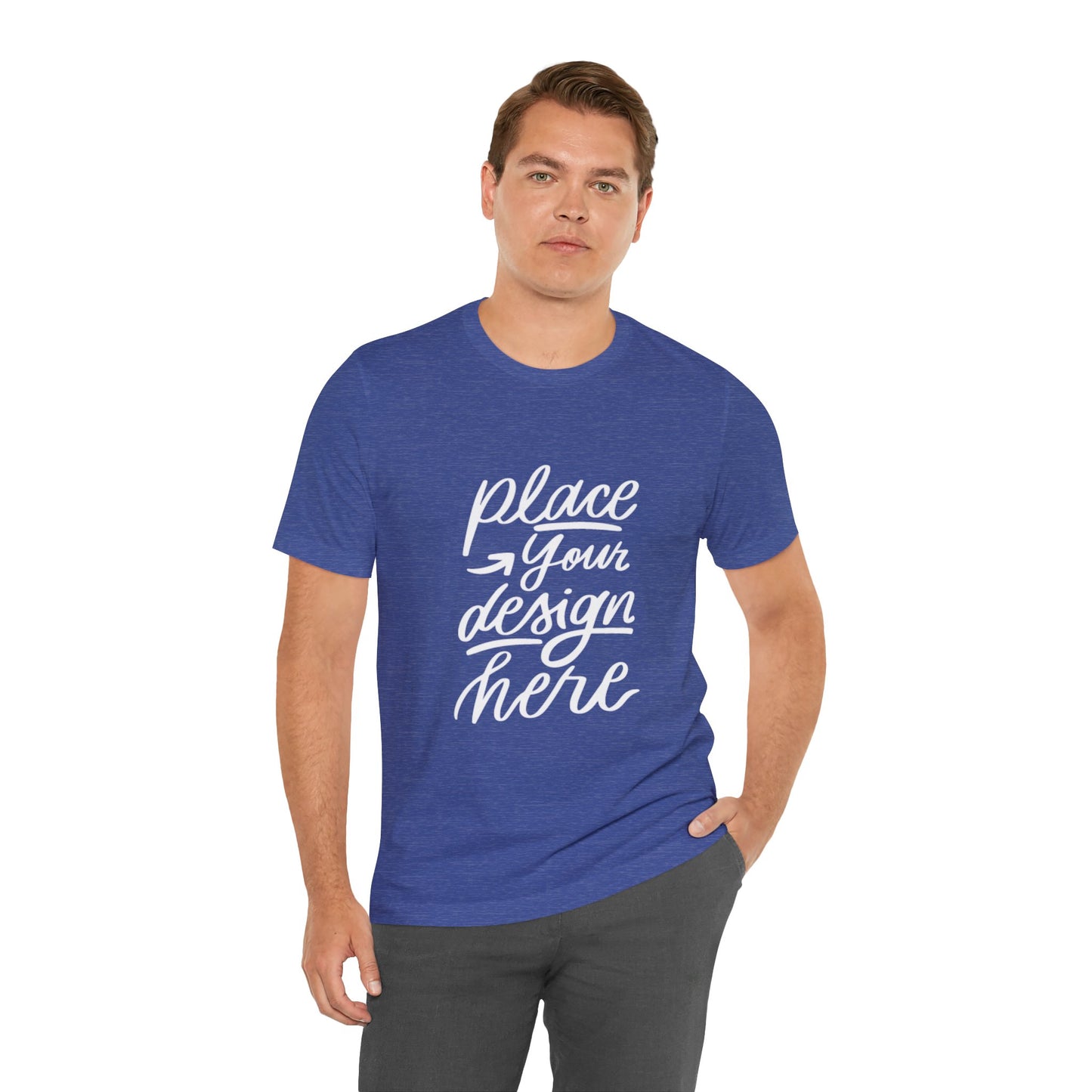 Place Your Design Here T-Shirt  Customizable White Jersey Tee