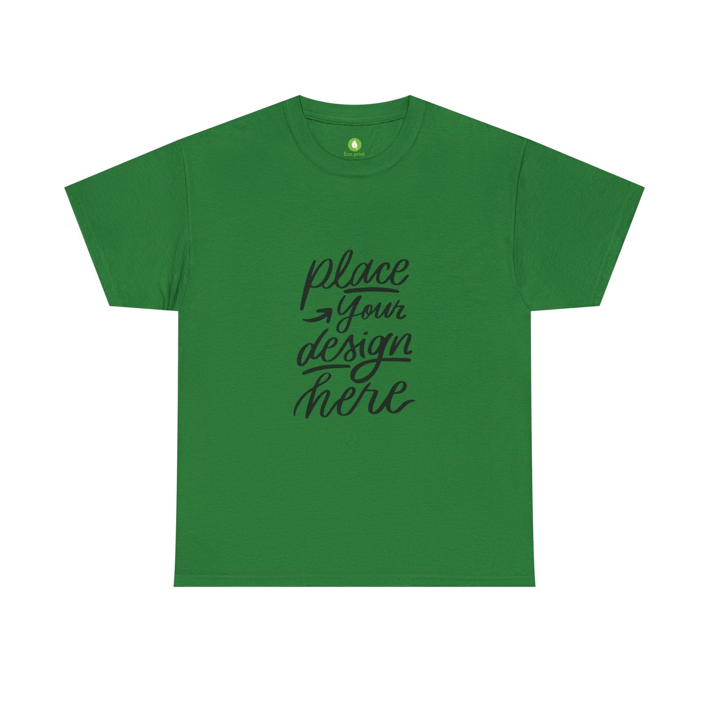 Classic White Tee — Placeholder "Place Your Design Here" Mockup T-Shirt