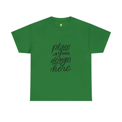 Classic White Tee — Placeholder "Place Your Design Here" Mockup T-Shirt