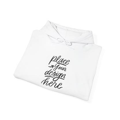 White Custom Hoodie — 'Place Your Design Here' Mockup Pullover