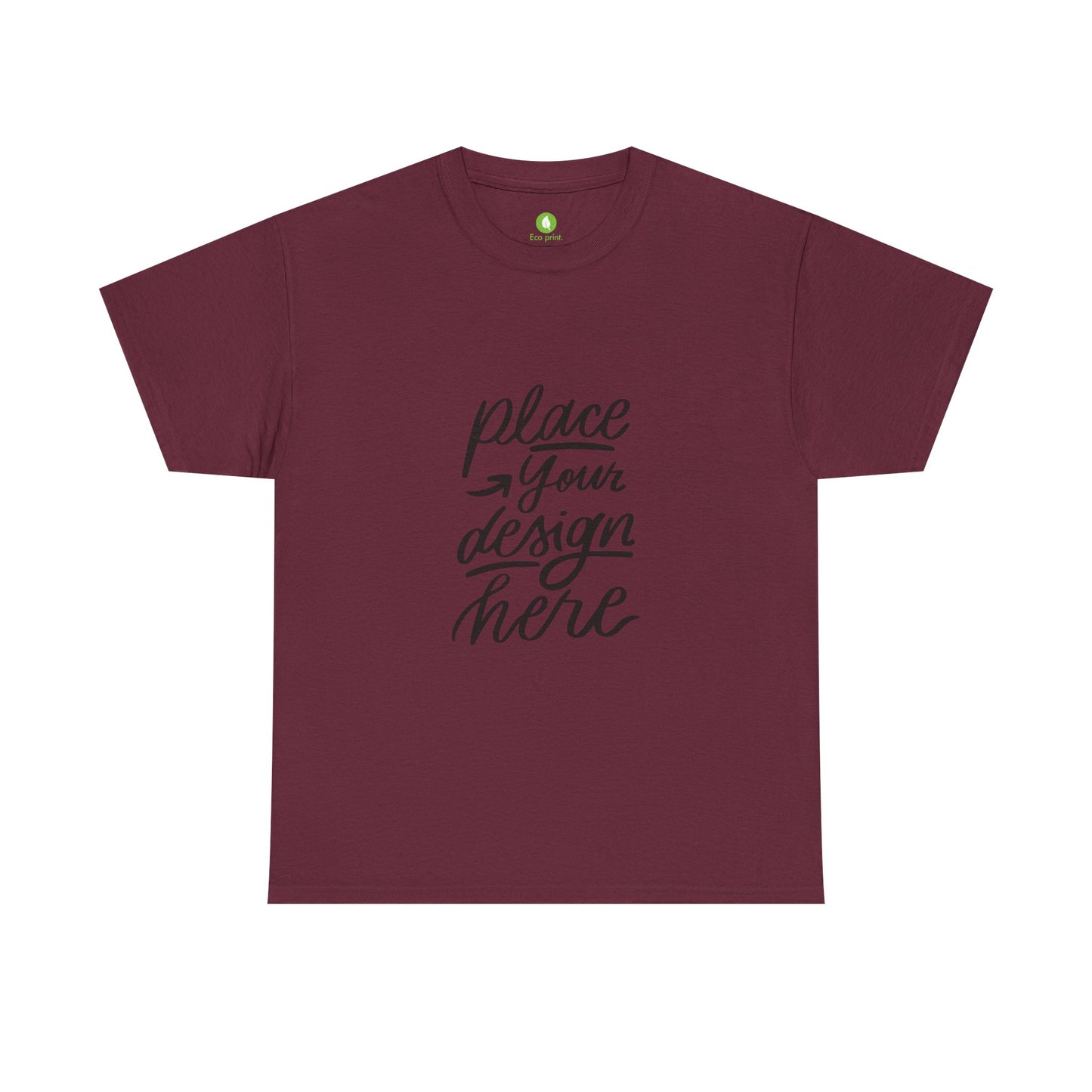 Classic White Tee — Placeholder "Place Your Design Here" Mockup T-Shirt