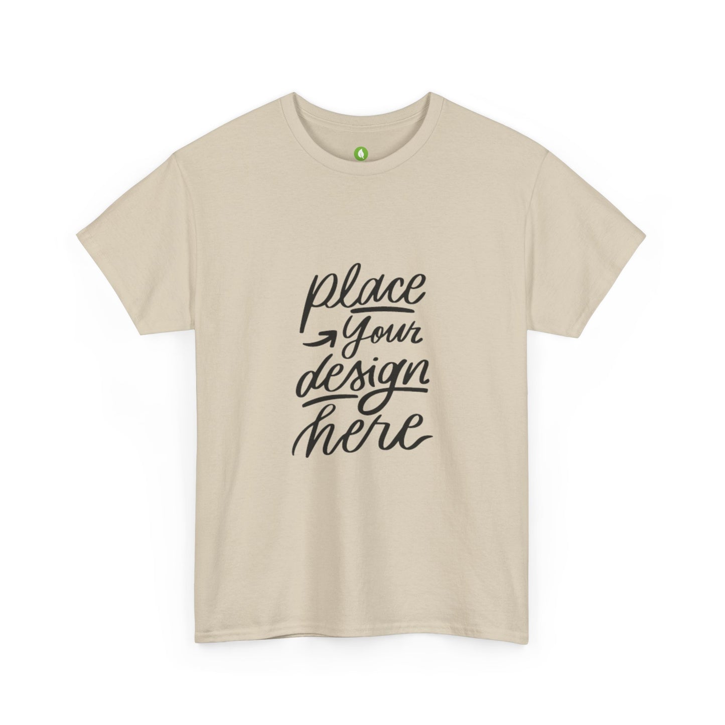 Classic White Tee — Placeholder "Place Your Design Here" Mockup T-Shirt
