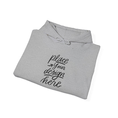 White Custom Hoodie — 'Place Your Design Here' Mockup Pullover