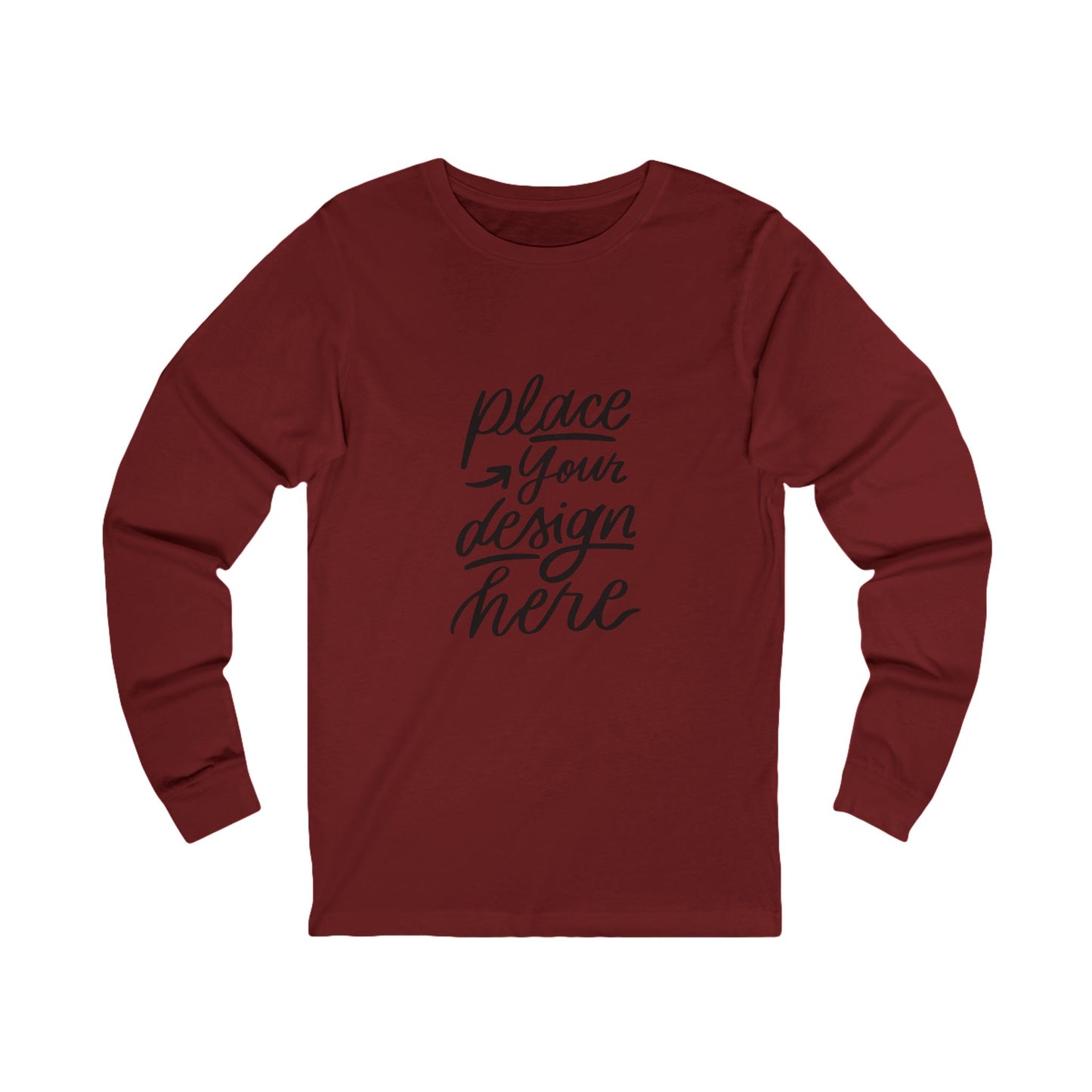 Long Sleeve Tee | Custom Design Mockup Unisex Jersey