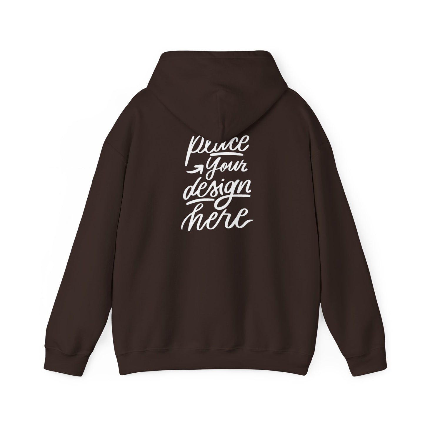 White Custom Hoodie — 'Place Your Design Here' Mockup Pullover
