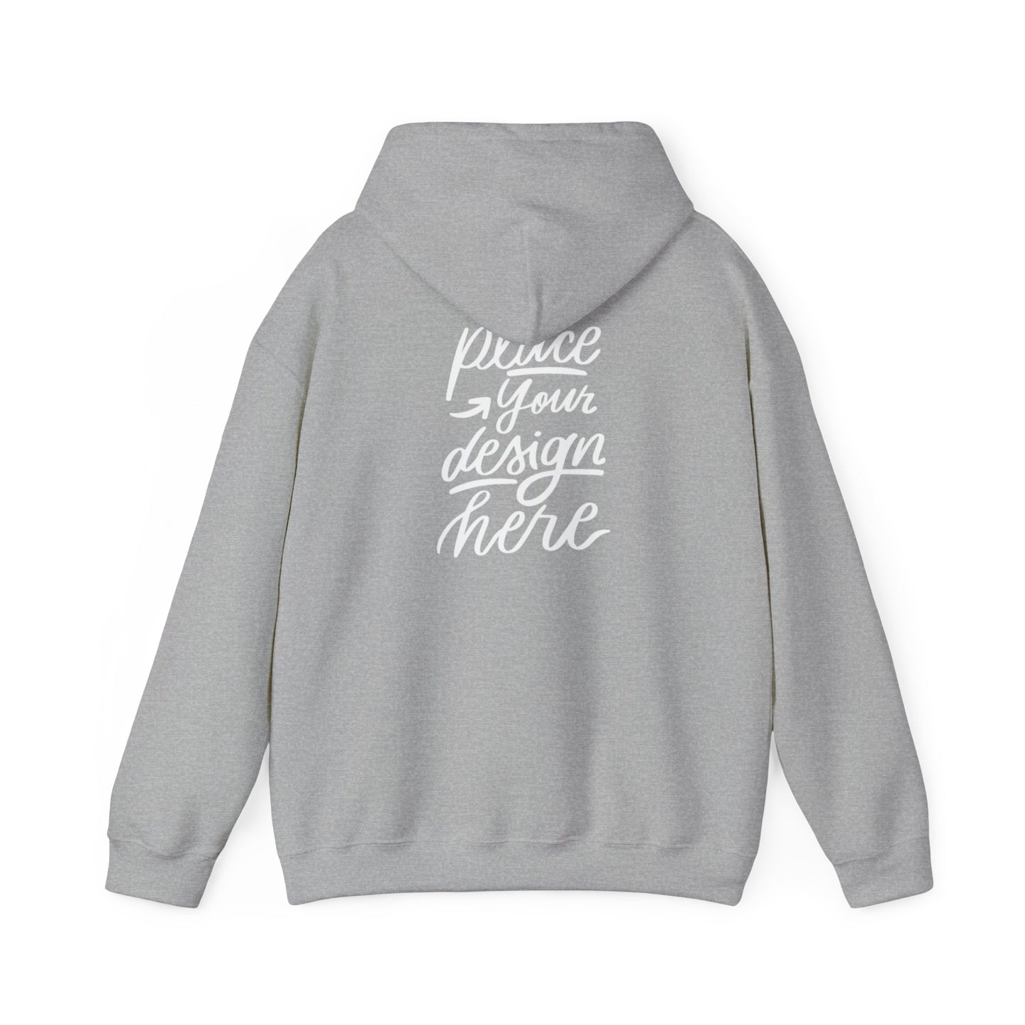 White Custom Hoodie — 'Place Your Design Here' Mockup Pullover