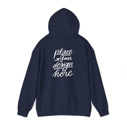 White Custom Hoodie — 'Place Your Design Here' Mockup Pullover