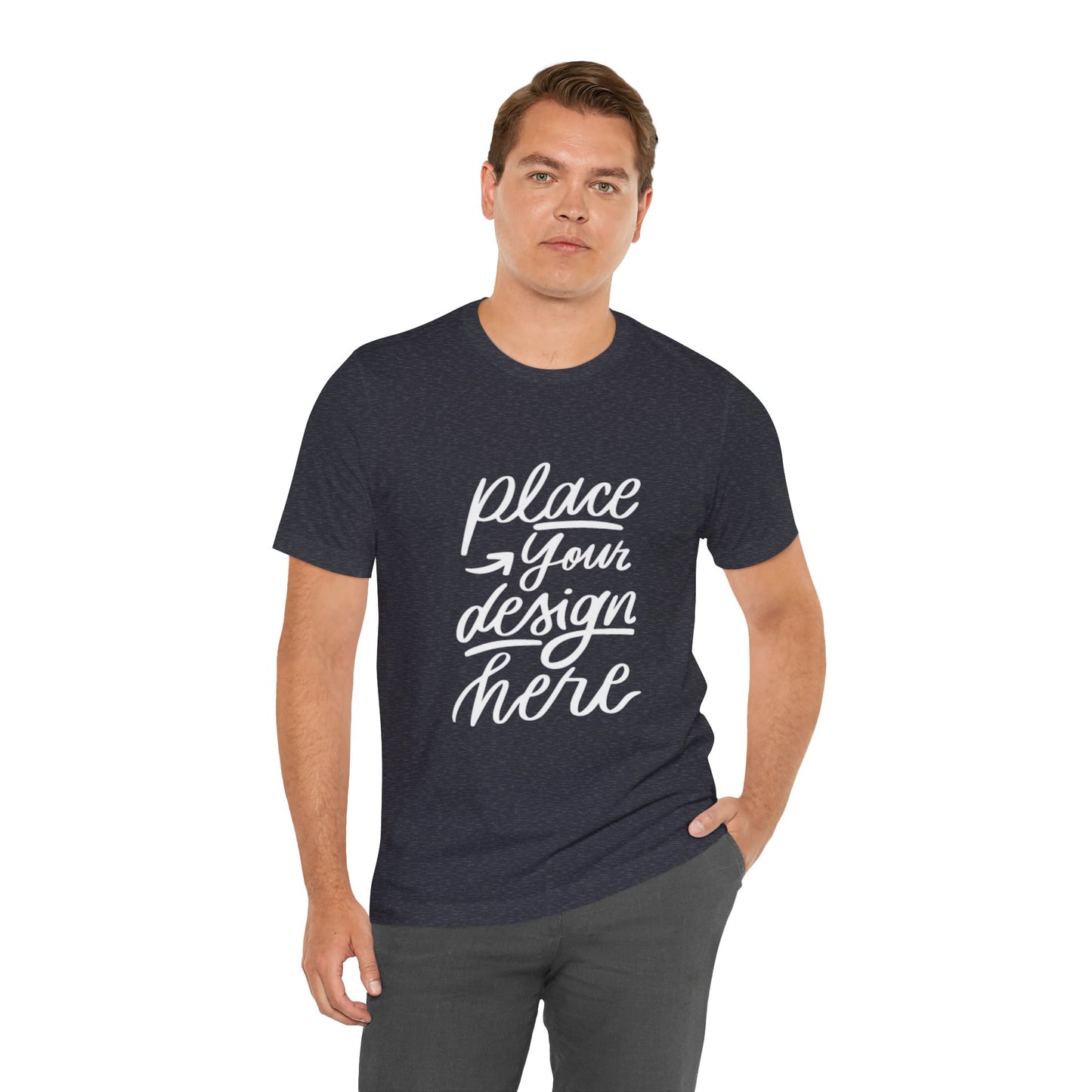 Place Your Design Here T-Shirt  Customizable White Jersey Tee