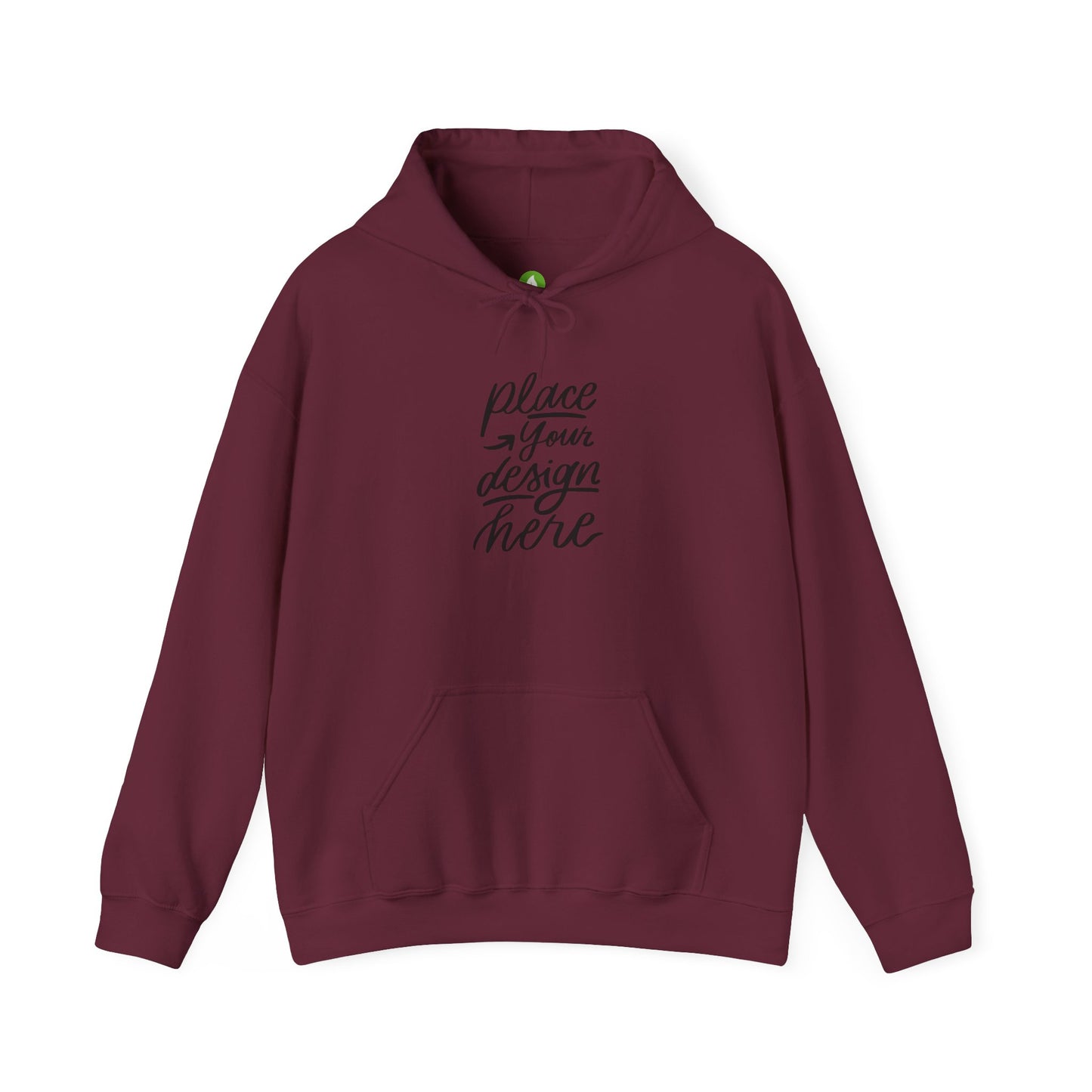 White Custom Hoodie — 'Place Your Design Here' Mockup Pullover