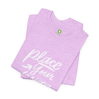 Place Your Design Here T-Shirt  Customizable White Jersey Tee