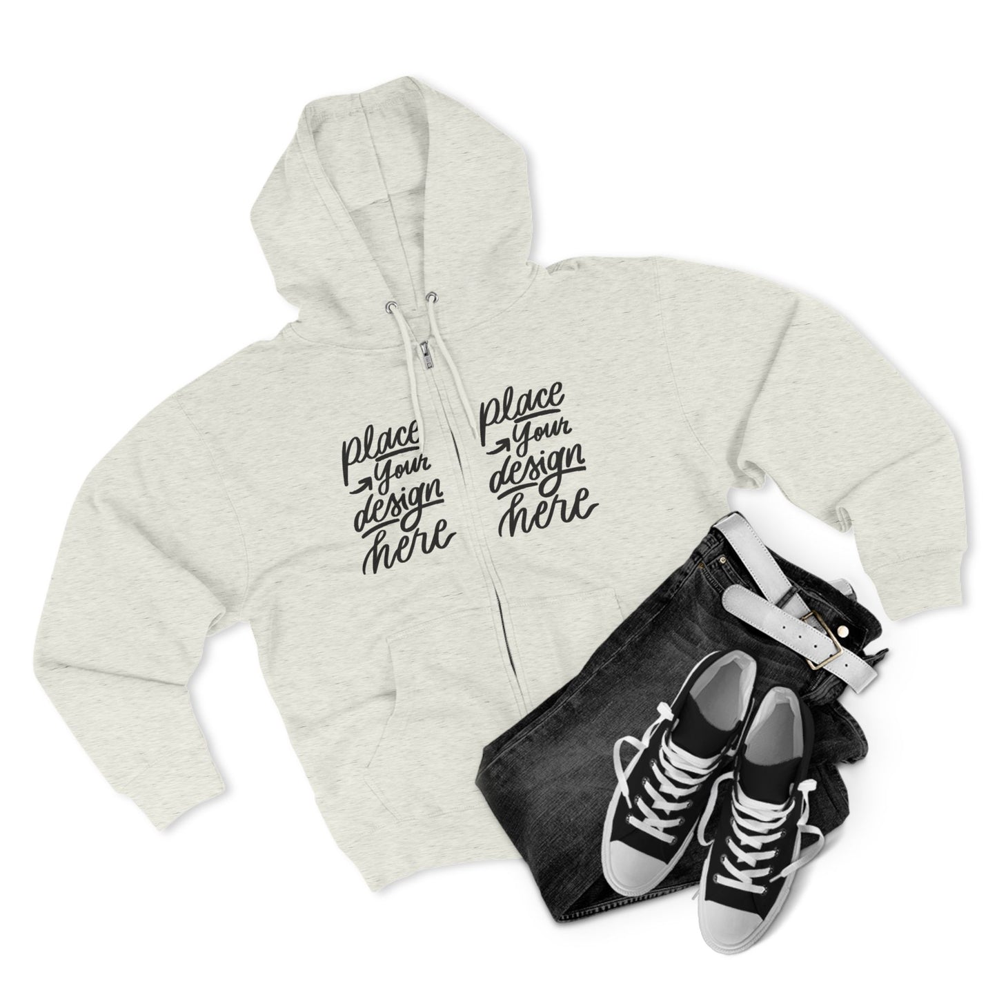 Zip Hoodie — Custom Chest Design Zip-Up Hoodie