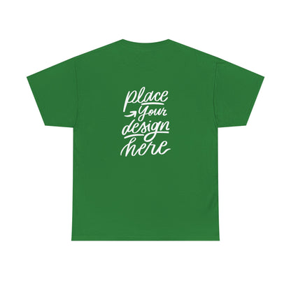 Classic White Tee — Placeholder "Place Your Design Here" Mockup T-Shirt