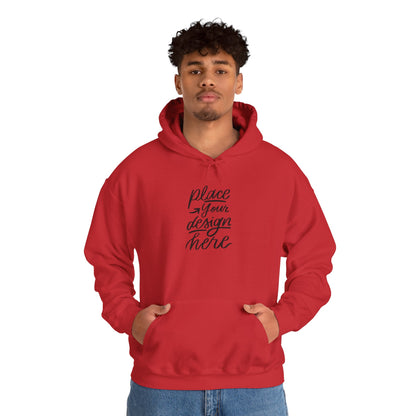 White Custom Hoodie — 'Place Your Design Here' Mockup Pullover