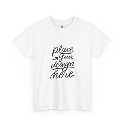 Classic White Tee — Placeholder "Place Your Design Here" Mockup T-Shirt