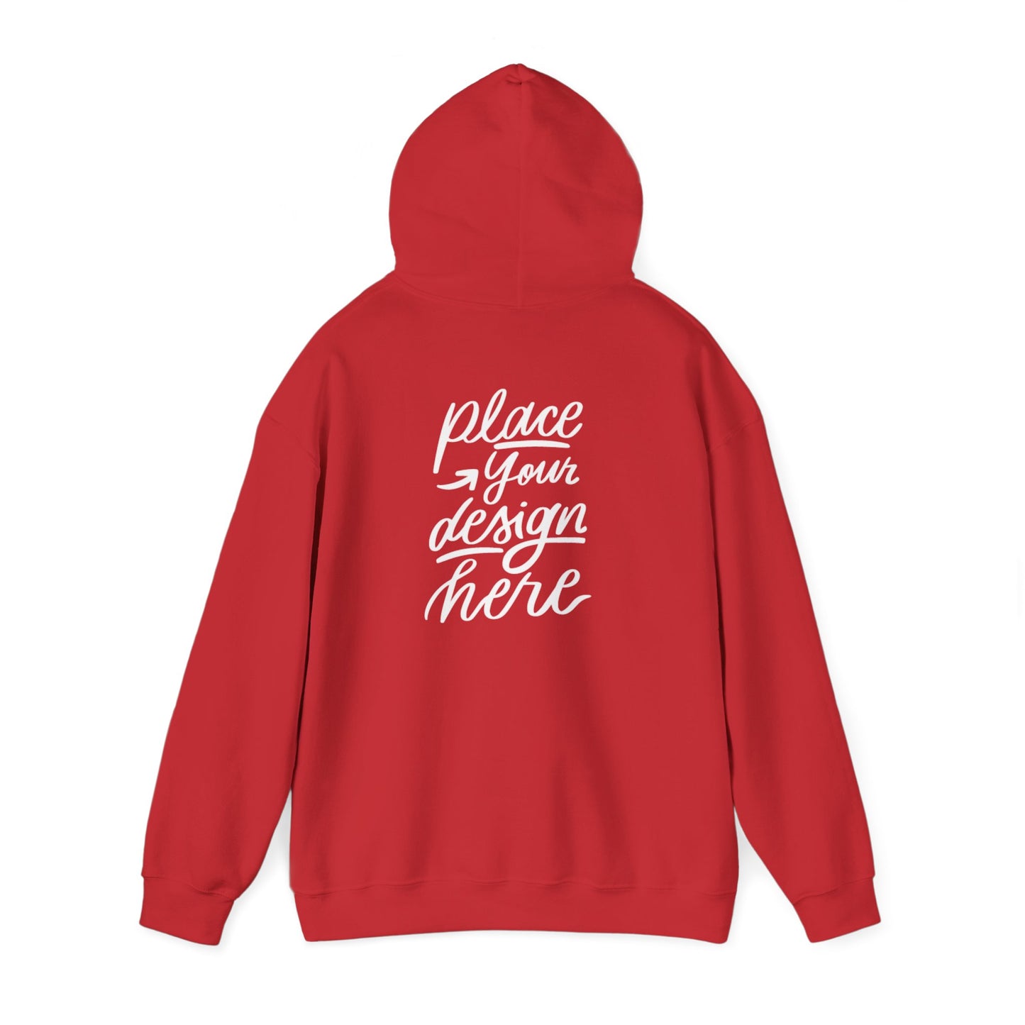 White Custom Hoodie — 'Place Your Design Here' Mockup Pullover