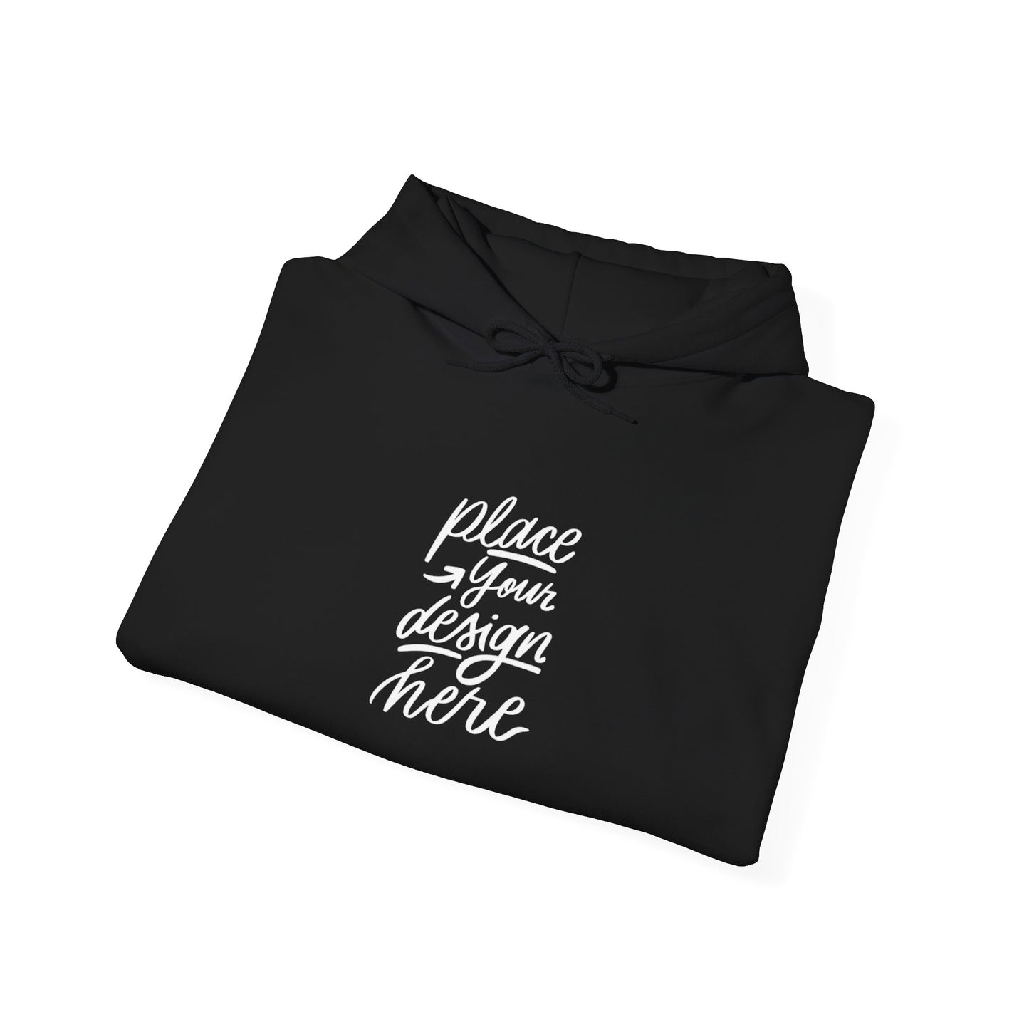 White Custom Hoodie — 'Place Your Design Here' Mockup Pullover
