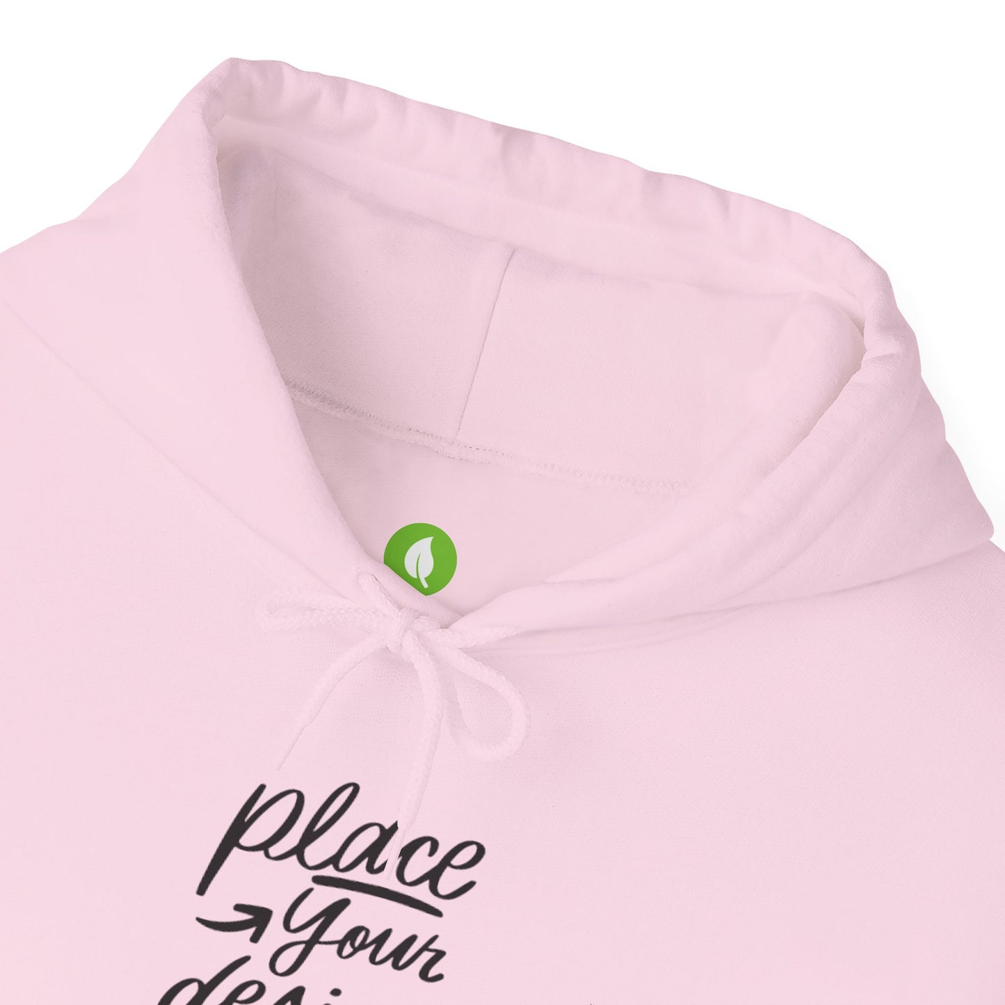 White Custom Hoodie — 'Place Your Design Here' Mockup Pullover