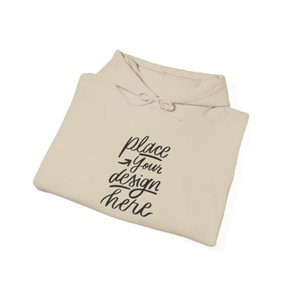 White Custom Hoodie — 'Place Your Design Here' Mockup Pullover