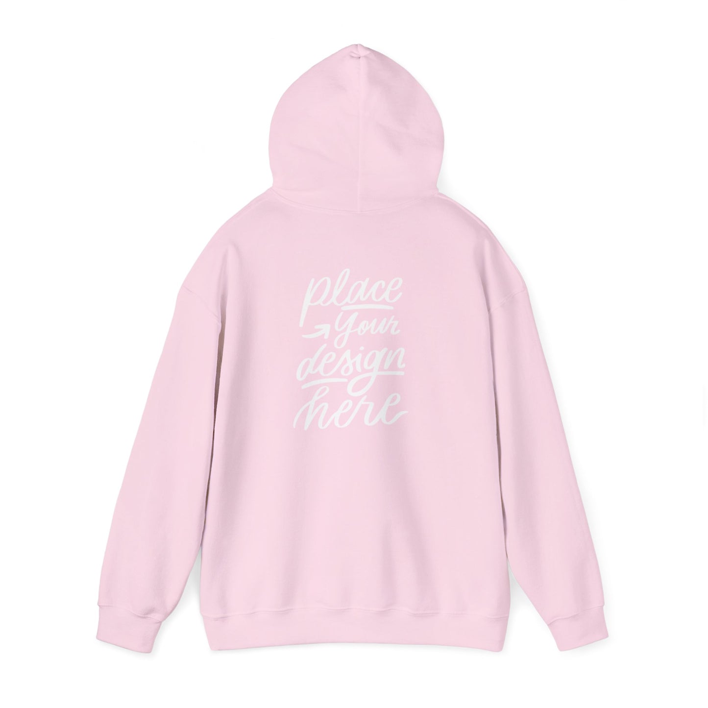 White Custom Hoodie — 'Place Your Design Here' Mockup Pullover