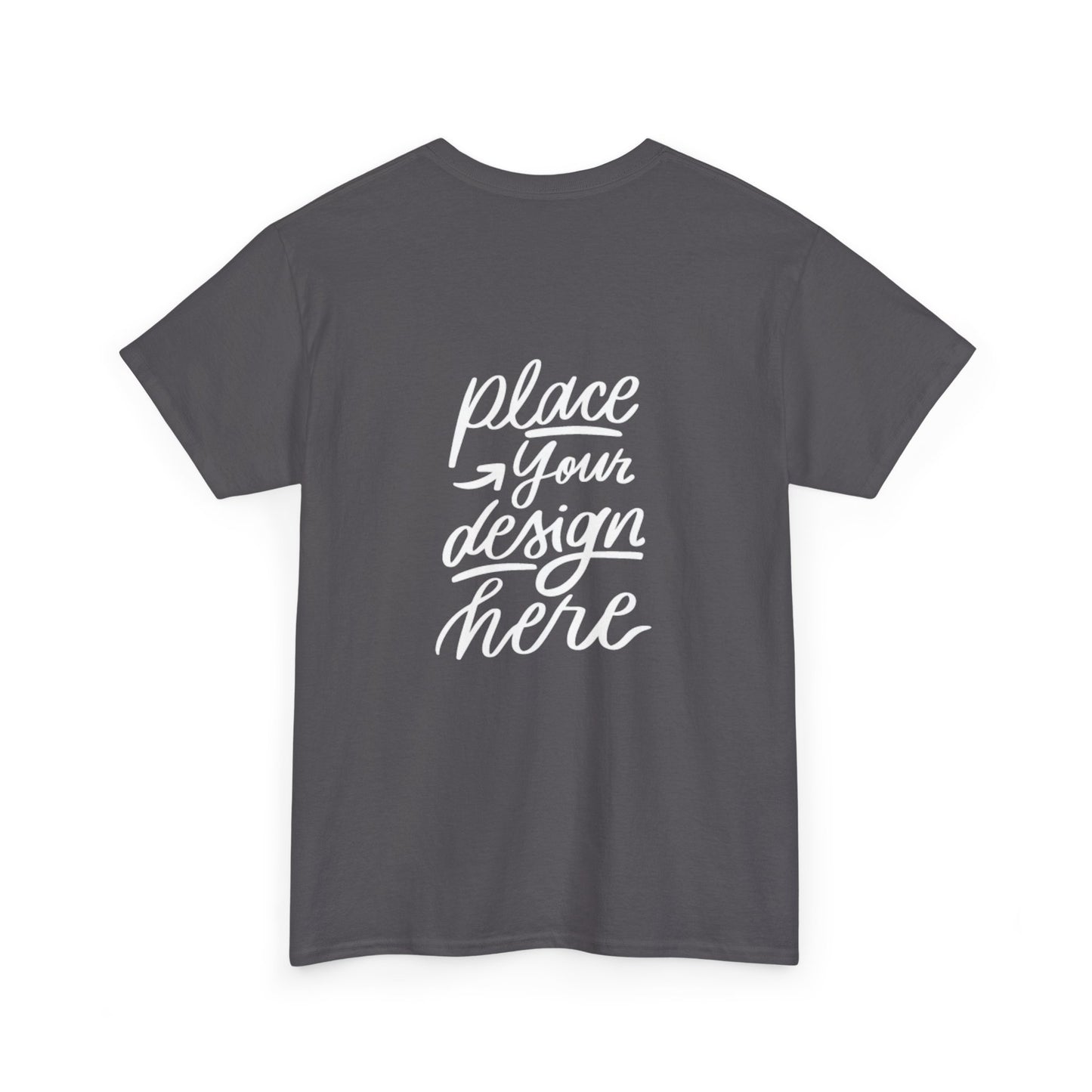 Classic White Tee — Placeholder "Place Your Design Here" Mockup T-Shirt