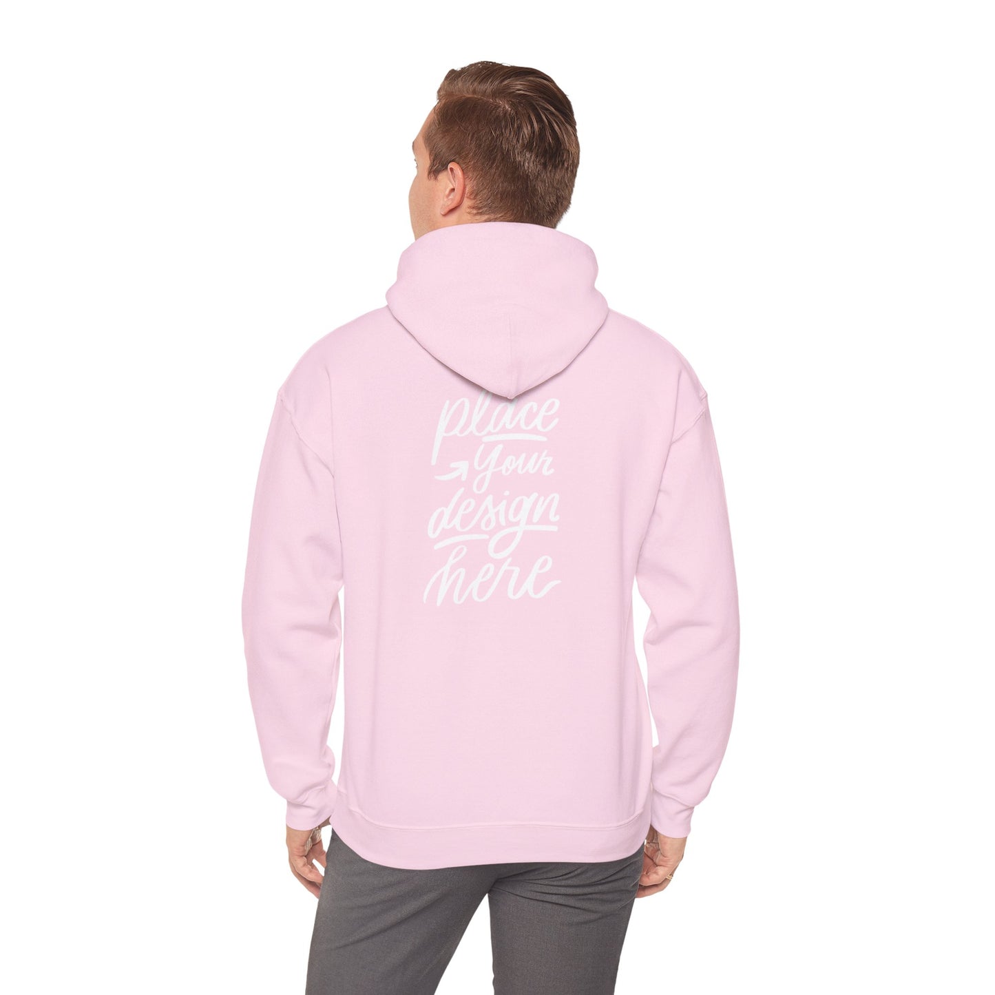 White Custom Hoodie — 'Place Your Design Here' Mockup Pullover