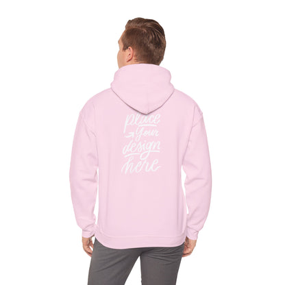 White Custom Hoodie — 'Place Your Design Here' Mockup Pullover