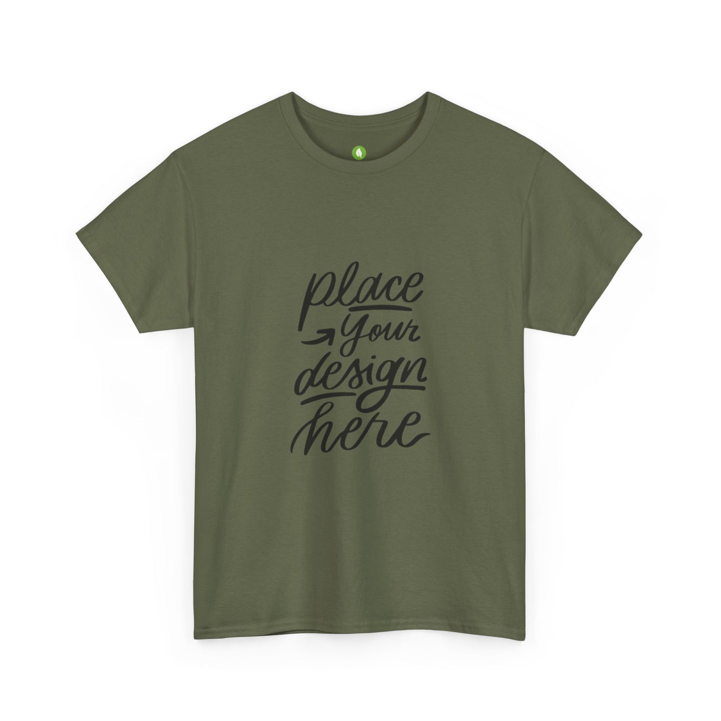 Classic White Tee — Placeholder "Place Your Design Here" Mockup T-Shirt