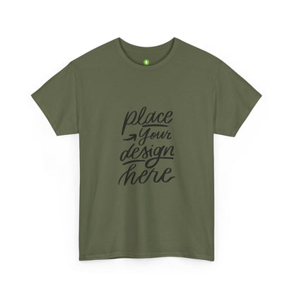 Classic White Tee — Placeholder "Place Your Design Here" Mockup T-Shirt