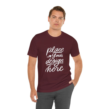 Place Your Design Here T-Shirt  Customizable White Jersey Tee