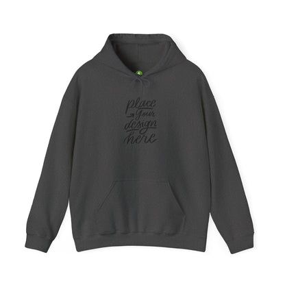 White Custom Hoodie — 'Place Your Design Here' Mockup Pullover