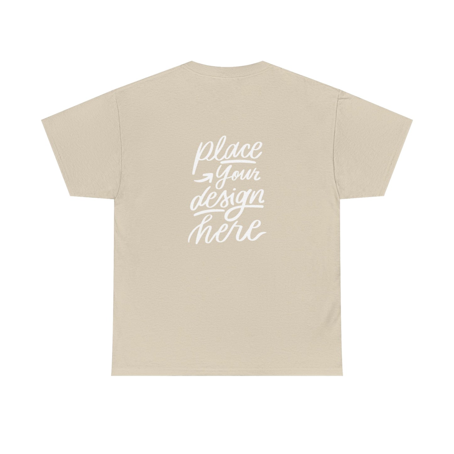 Classic White Tee — Placeholder "Place Your Design Here" Mockup T-Shirt