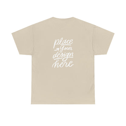 Classic White Tee — Placeholder "Place Your Design Here" Mockup T-Shirt
