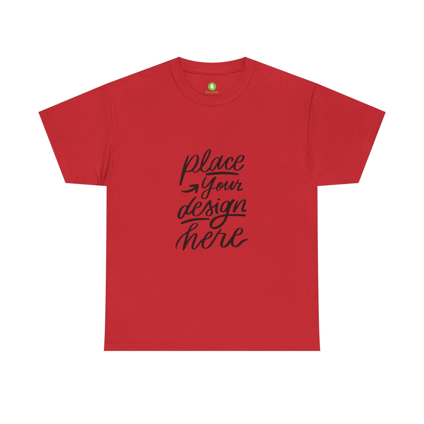 Classic White Tee — Placeholder "Place Your Design Here" Mockup T-Shirt