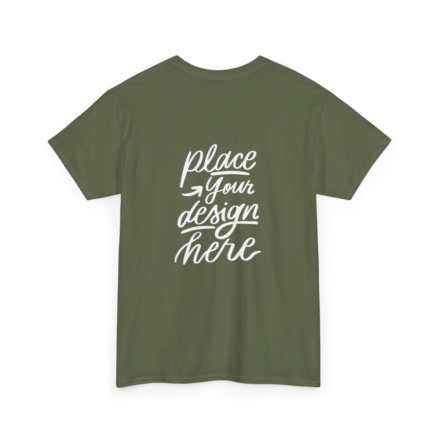 Classic White Tee — Placeholder "Place Your Design Here" Mockup T-Shirt