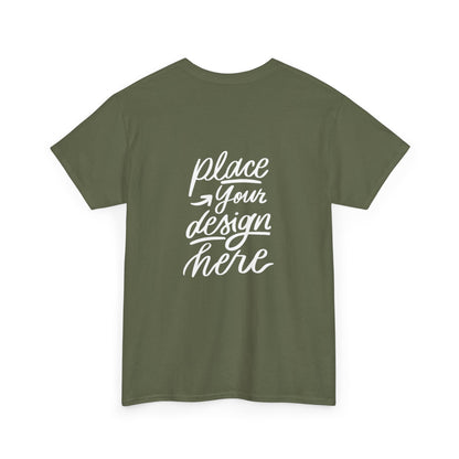 Classic White Tee — Placeholder "Place Your Design Here" Mockup T-Shirt