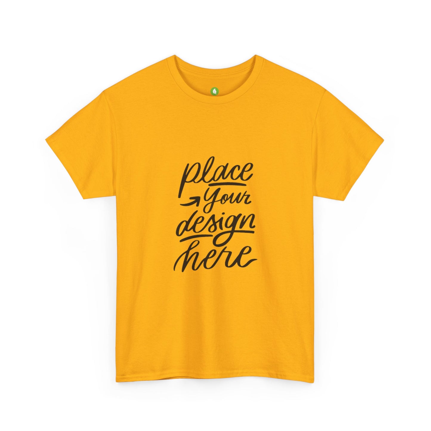 Classic White Tee — Placeholder "Place Your Design Here" Mockup T-Shirt