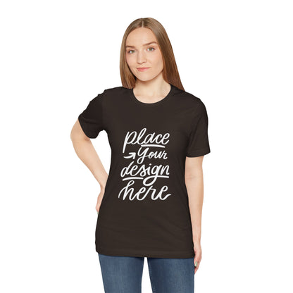 Place Your Design Here T-Shirt  Customizable White Jersey Tee
