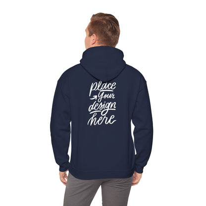 White Custom Hoodie — 'Place Your Design Here' Mockup Pullover
