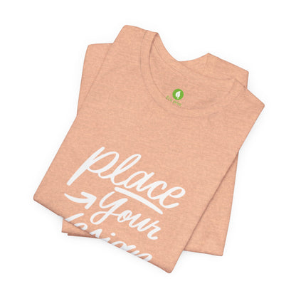 Place Your Design Here T-Shirt  Customizable White Jersey Tee