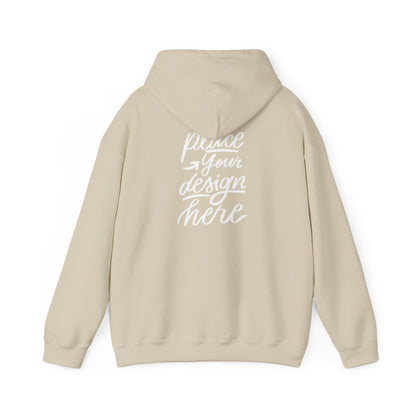 White Custom Hoodie — 'Place Your Design Here' Mockup Pullover