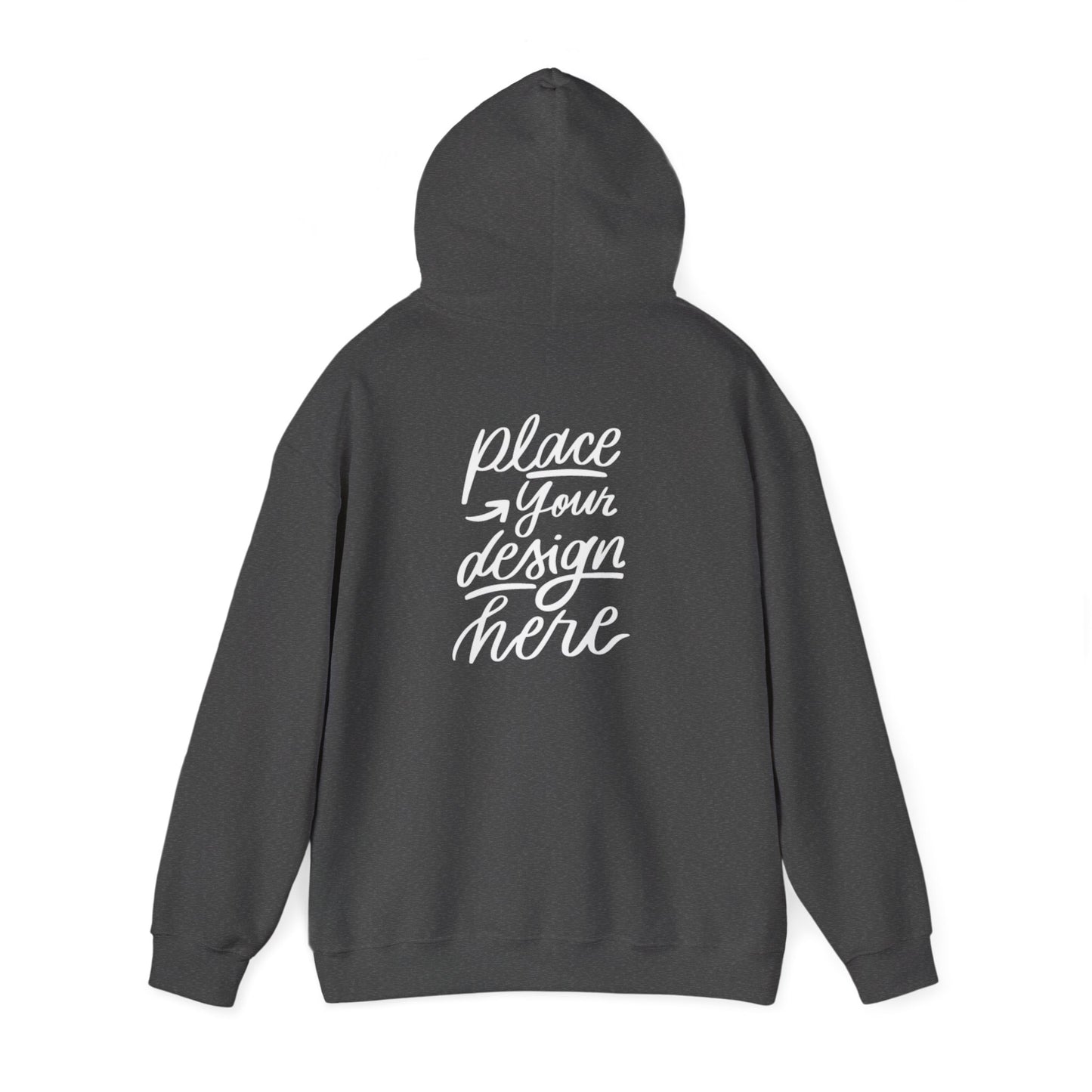 White Custom Hoodie — 'Place Your Design Here' Mockup Pullover