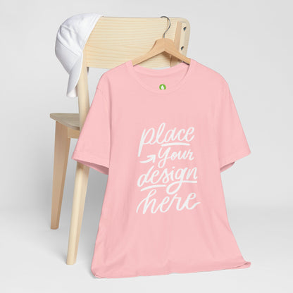 Place Your Design Here T-Shirt  Customizable White Jersey Tee