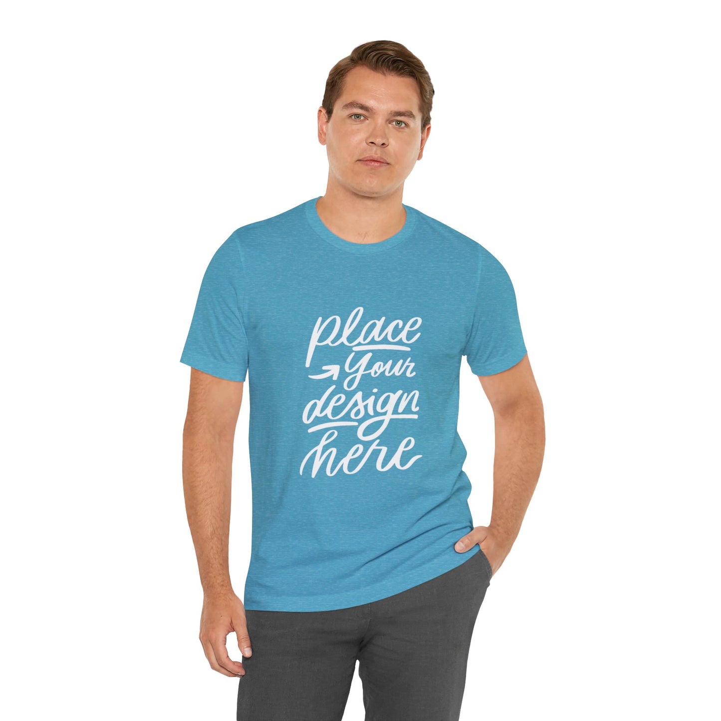 Place Your Design Here T-Shirt  Customizable White Jersey Tee