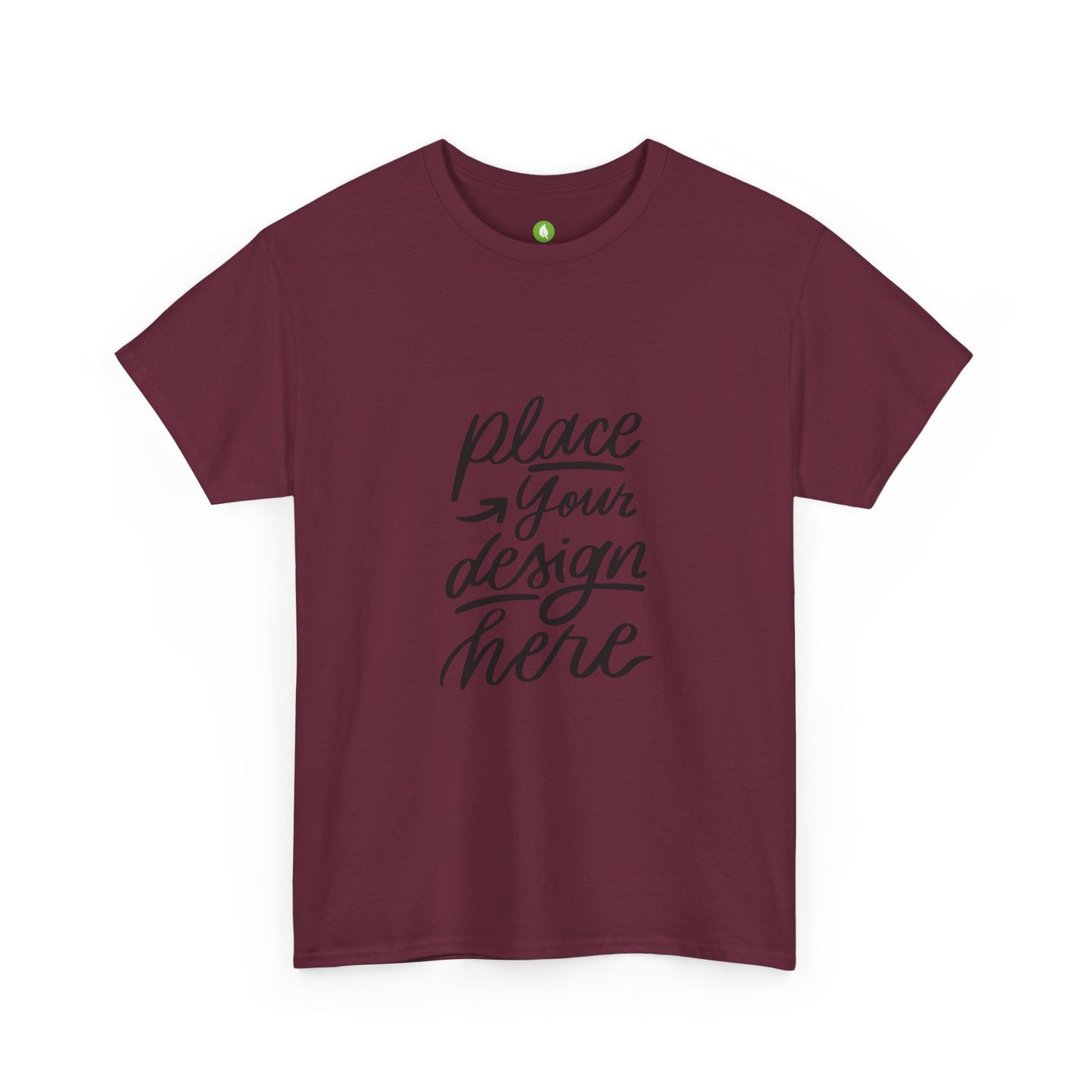 Classic White Tee — Placeholder "Place Your Design Here" Mockup T-Shirt