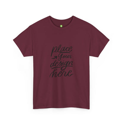 Classic White Tee — Placeholder "Place Your Design Here" Mockup T-Shirt