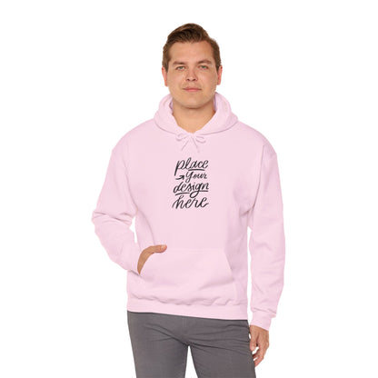 White Custom Hoodie — 'Place Your Design Here' Mockup Pullover