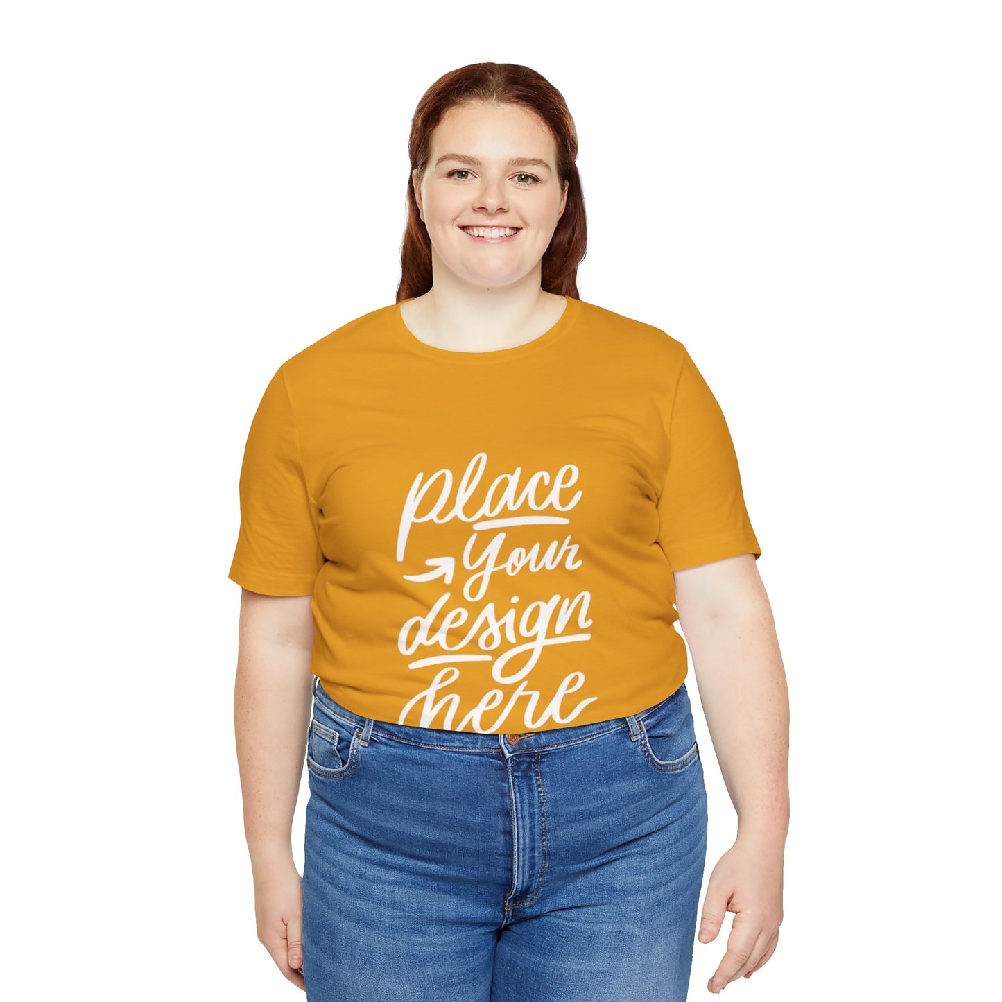 Place Your Design Here T-Shirt  Customizable White Jersey Tee
