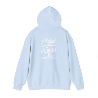 White Custom Hoodie — 'Place Your Design Here' Mockup Pullover