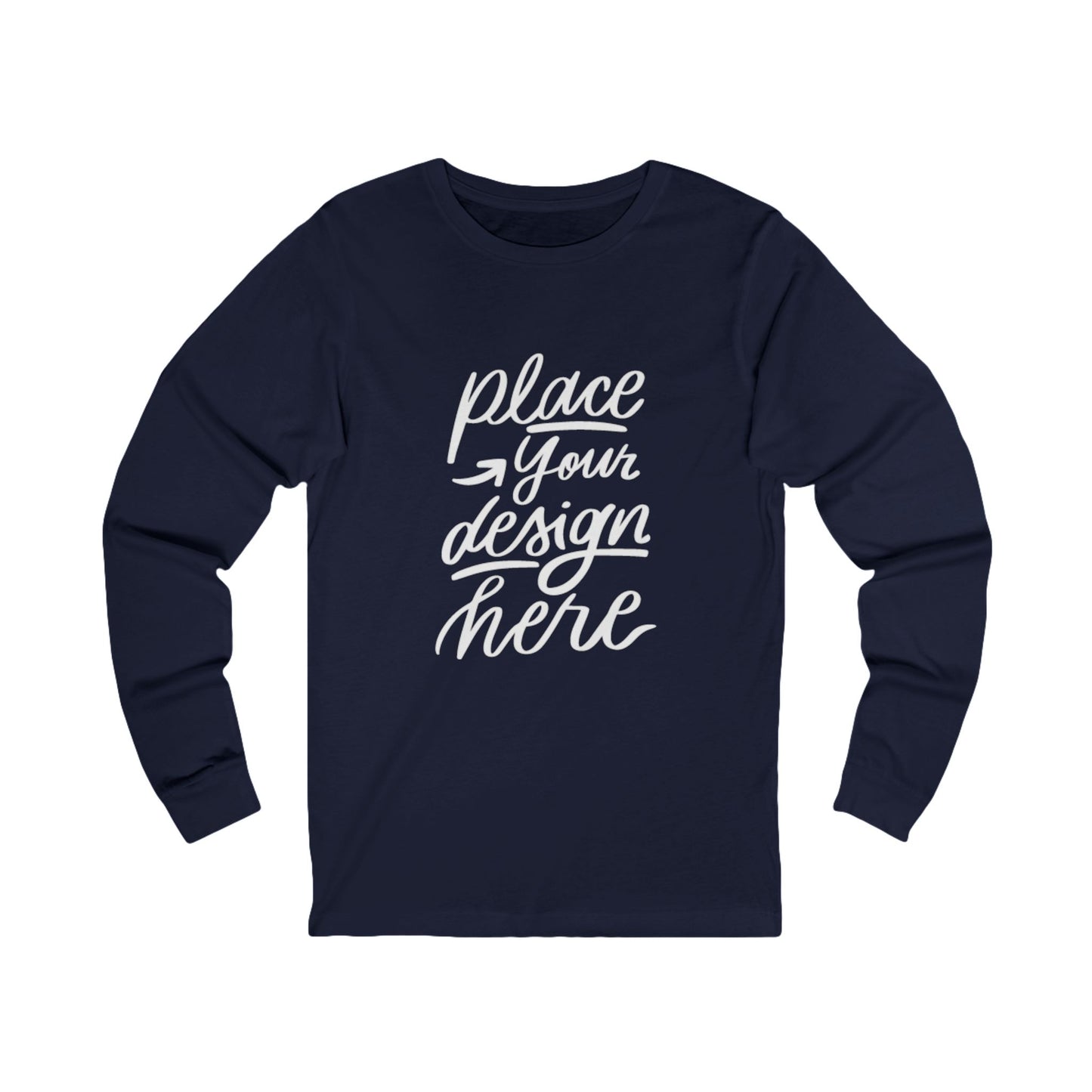 Long Sleeve Tee | Custom Design Mockup Unisex Jersey
